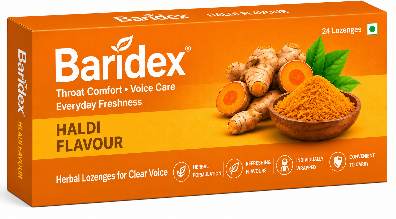 Baridex Haldi pack — 3 x 3 Lozenges